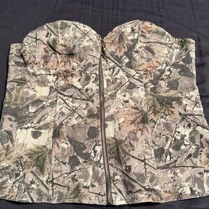 Camouflage Strapless Bustier Top